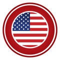 American America Flag Circle Badge Badge United States July 4th Independence Day Banner Royalty Free Stock Photo