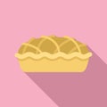 American apple pie icon flat vector. Sweet fruit Royalty Free Stock Photo