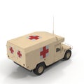 American armored medical vehicle HMMWV Humvee on white. 3D illustration Royalty Free Stock Photo