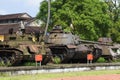 American armoured vehicles of the period of the Vietnam war at the Museum of the city of Hue. Vietnam