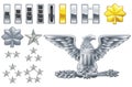 American army officer ranks insignia icons Royalty Free Stock Photo