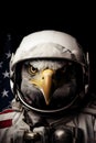 American astronaut eagle in a spacesuit, Generative AI 1 Royalty Free Stock Photo