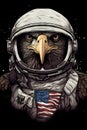 American astronaut eagle in a spacesuit, Generative AI Royalty Free Stock Photo
