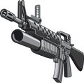 American automatic assault rifle with grenade launcher