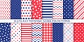 American backgrounds. 4th July patriotic seamless pattern. Vector illustration Royalty Free Stock Photo