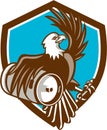 American Bald Eagle Beer Keg Crest Retro