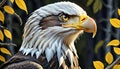 American bald eagle bird predator closeup face side portrait Royalty Free Stock Photo