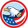 American Bald Eagle Clutching Flag Circle Retro Royalty Free Stock Photo