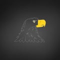 American Bald Eagle or Hawk Head Mascot Graphic, Bird facing side. T-shirt graphics. Vector illustration isolated Royalty Free Stock Photo