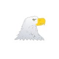 American Bald Eagle or Hawk Head Mascot Graphic, Bird facing side. Vector illustration isolated on white background Royalty Free Stock Photo