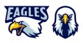 American Bald Eagle Head Logo Mascot in Cartoon Style