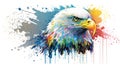 American Bald Eagle Raptor Bird Transparent Background Generative AI