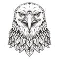 American bald eagle sticker monochrome