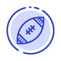 American, Ball, Football, Nfl, Rugby Blue Dotted Line Line Icon Royalty Free Stock Photo