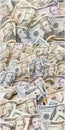 American banknotes cash money folded collage isolated
