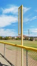 An American baseball foul ball pole in the outfield. Royalty Free Stock Photo