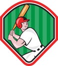 American Baseball Player Bat Diamond Cartoon Royalty Free Stock Photo