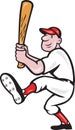 American Baseball Player Batting Cartoon Royalty Free Stock Photo