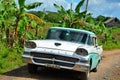 American beautiful car - Ford - in Vinales, Cuba Royalty Free Stock Photo