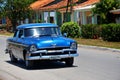 American beautiful car in Puerto Esperanza, Cuba Royalty Free Stock Photo