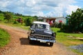 American beautiful car in Vinales, Cuba Royalty Free Stock Photo