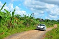 American beautiful car in Vinales, Cuba Royalty Free Stock Photo