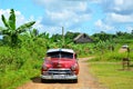 American beautiful car in Vinales, Cuba Royalty Free Stock Photo