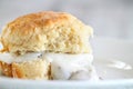 American Biscuits and Sausage Gravy Royalty Free Stock Photo