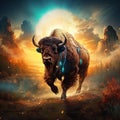 Ai Generated illustration Wildlife Concept of American Bison Buffalo Isolated Illustration Royalty Free Stock Photo