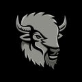 American Bison Head Metallic Icon Royalty Free Stock Photo