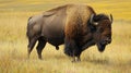 American bison in a natural grassy habitat Royalty Free Stock Photo