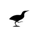 American bittern bird silhouette logo Royalty Free Stock Photo