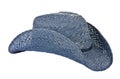 American blue straw cowboy hat