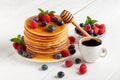 American blueberry pancakes Royalty Free Stock Photo