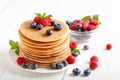 American blueberry pancakes Royalty Free Stock Photo