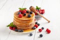 American blueberry pancakes Royalty Free Stock Photo