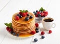 American blueberry pancakes Royalty Free Stock Photo