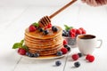 American blueberry pancakes Royalty Free Stock Photo