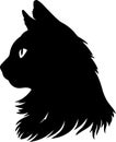 American Bobtail Cat Black Silhouette Generative Ai