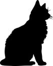American Bobtail Cat Black Silhouette Generative Ai