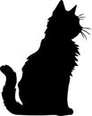 American Bobtail Cat Black Silhouette Generative Ai