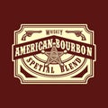American bourbon wild west style label Royalty Free Stock Photo