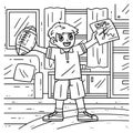 American Boy with Football and Autograph Coloring