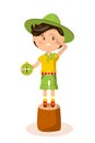 American boy scout vector illustration