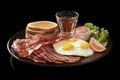 American Breakfast Delight, American Bacon Breakfast Feast Royalty Free Stock Photo