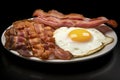 American Breakfast Delight, American Bacon Breakfast Feast Royalty Free Stock Photo