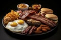 American Breakfast Delight, American Bacon Breakfast Feast Royalty Free Stock Photo