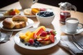 American breakfast food menu. AI generated. Royalty Free Stock Photo