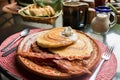 American Breakfast in Tlaquepaque, Jalisco, Mexico.