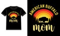 American Buffalo Mom Vintage T-shirt Design Royalty Free Stock Photo